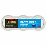 Scotch Heavy Duty Shipping Packing Tape, Clear, Holiday Shipping Supplies, 1.88 in. x 38.2 yd., 3 Rolls