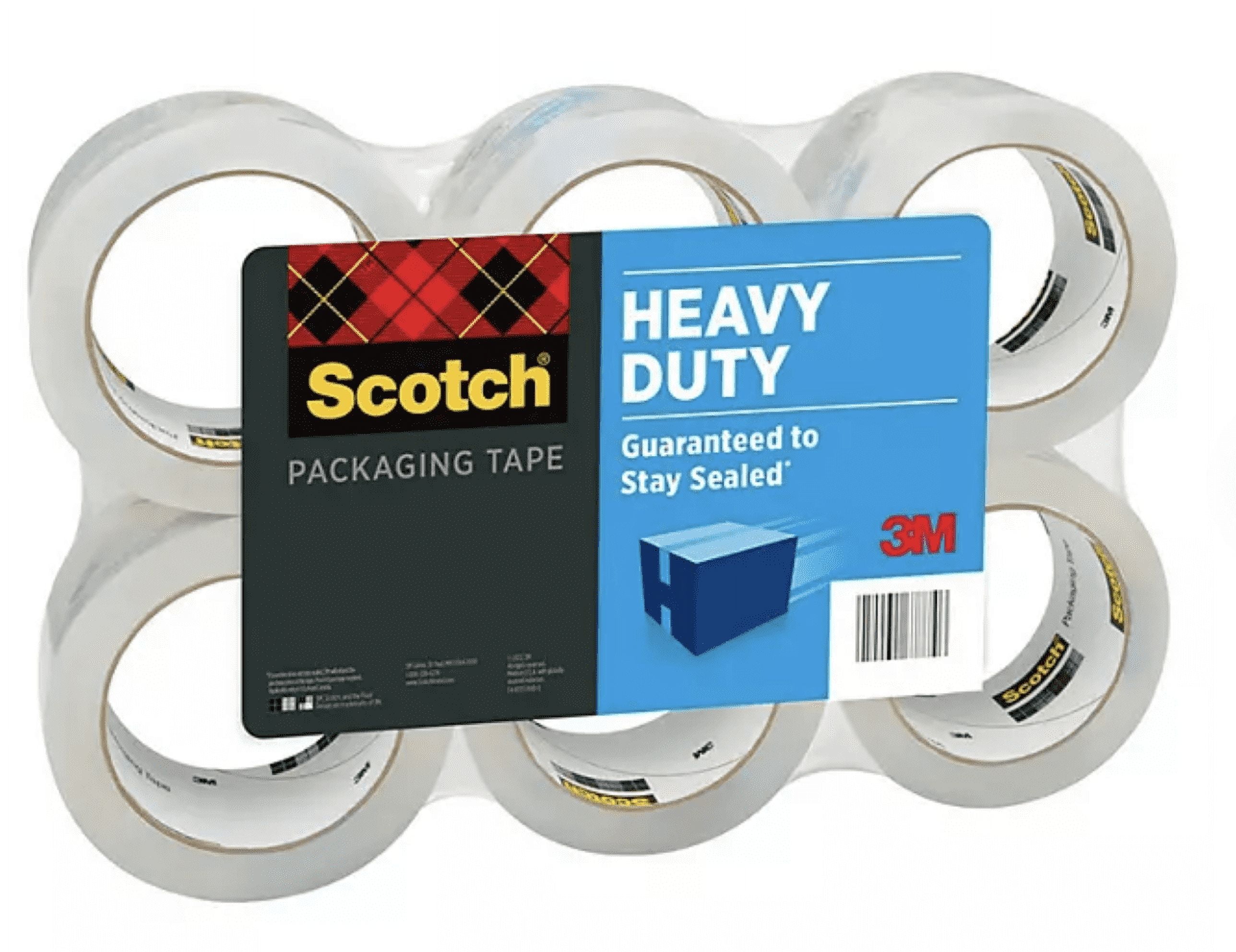 Scotch Heavy Duty Shipping Packaging Tape, 1.88" x 60.15 yd, 6-Pack