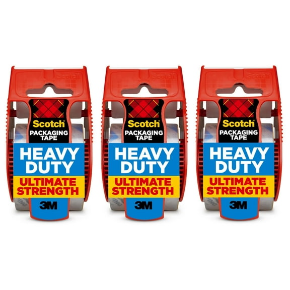 Scotch Heavy Duty Shipping Packaging Tape, 2 x 800 - Clear 3 Tapes 1, Clear