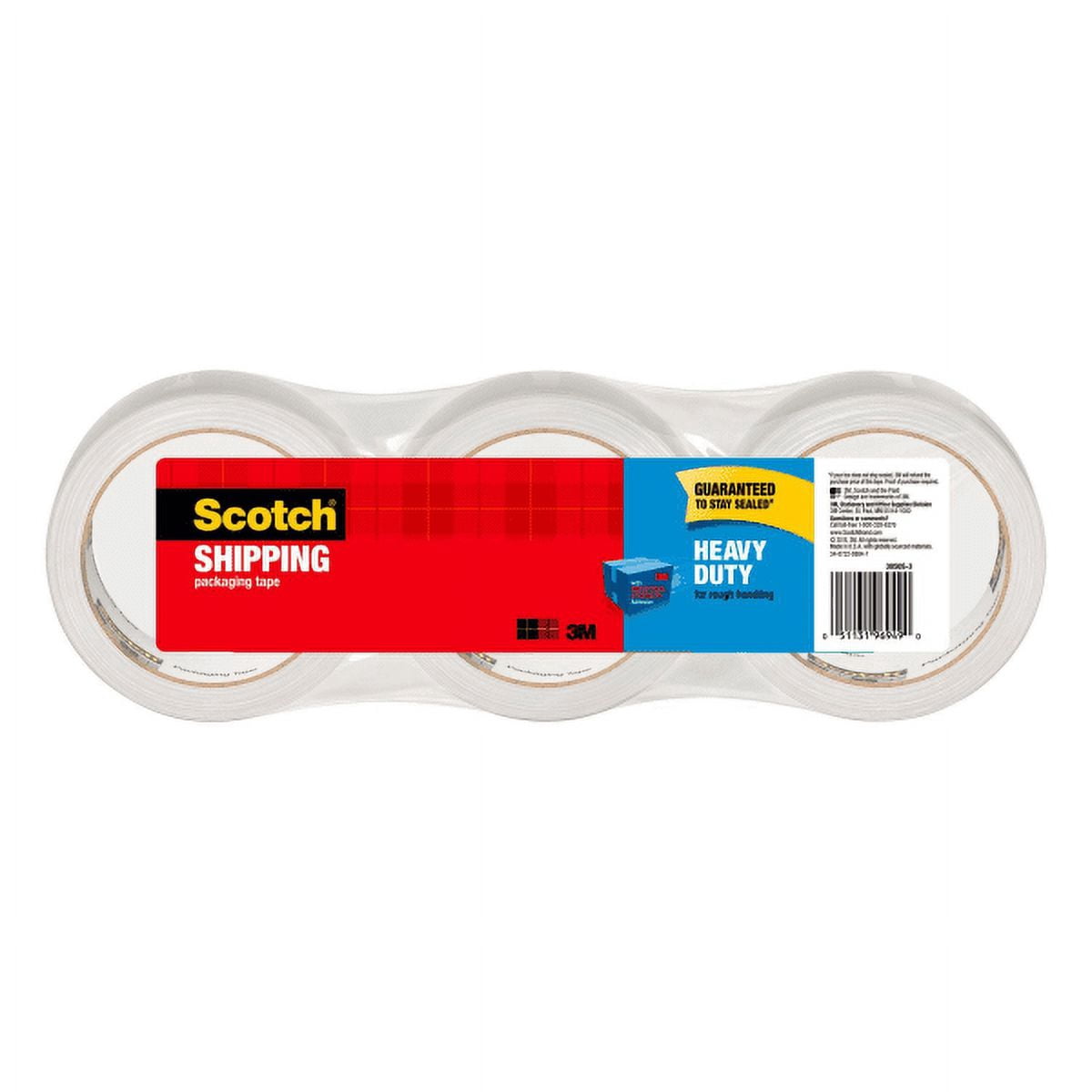 Scotch® Heavy-Duty Shipping Packing Tape, 1 -7/8" x 43-7/10 Yd., Pack Of 3 Rolls