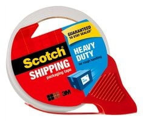 Scotch Heavy Duty Shipping Packaging Tape 3850-RD-12WC, 1.88 in x 54.6 yd (48 mm x 50 m), Refillable Dispenser