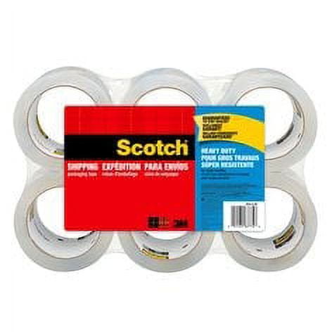 Scotch Heavy Duty Shipping Packaging Tape, 3850S-6, 1.88 in x 38.2 yd (48 mm x 35 m), 6 Pack