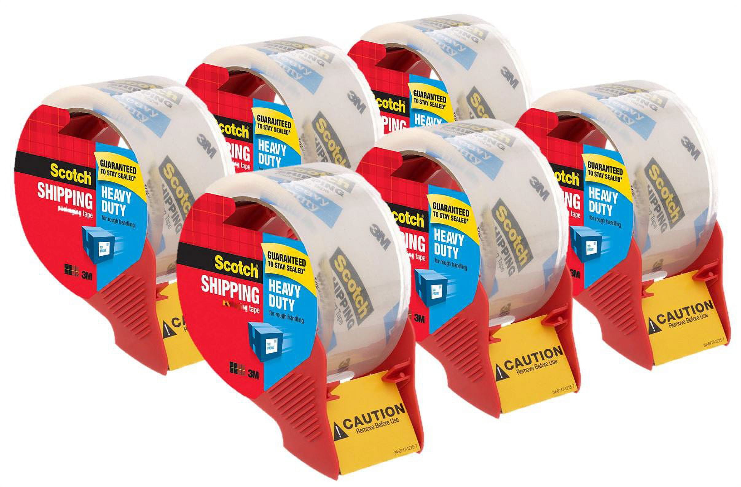 Scotch Heavy Duty Shipping/Packaging Tape Dispenser, 6 Count, Value