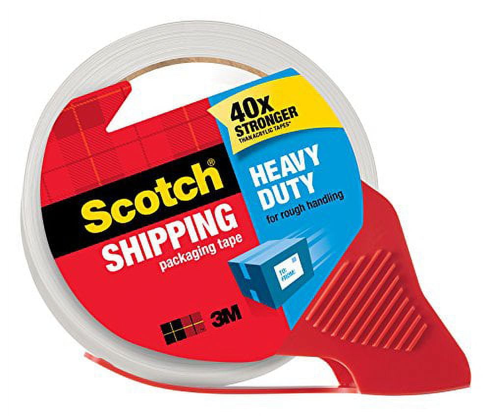 Scotch Heavy Duty Shipping Packaging Tape with Refillable Dispenser (Pack of 4)