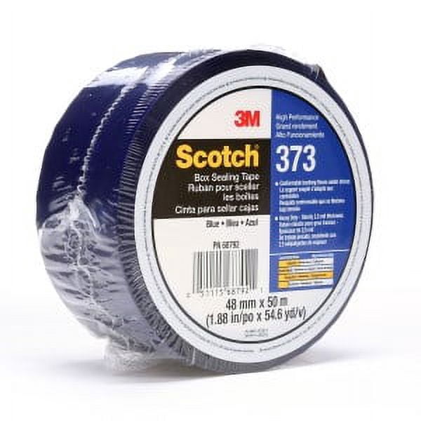 Scotch High Performance Box Sealing Tape 373 Blue, 48 mm x 50 m, 36 Individually Wrapped Rolls Per Case, Conveniently Packaged