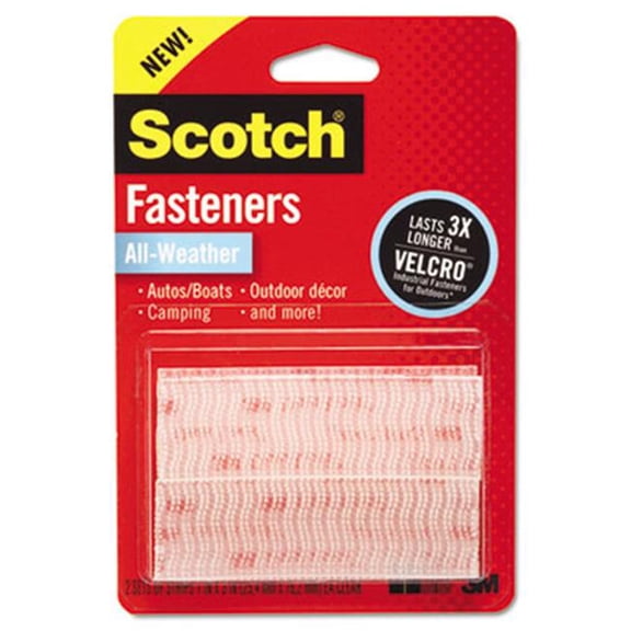Scotch  Hook and Loop Fastener Tape  2 in. x 3 in.   two sets  White