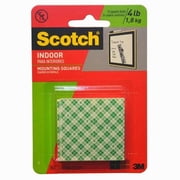 Scotch Indoor Double-Sided Mounting Tape, 1 in x 1 in, White, 16 Squares