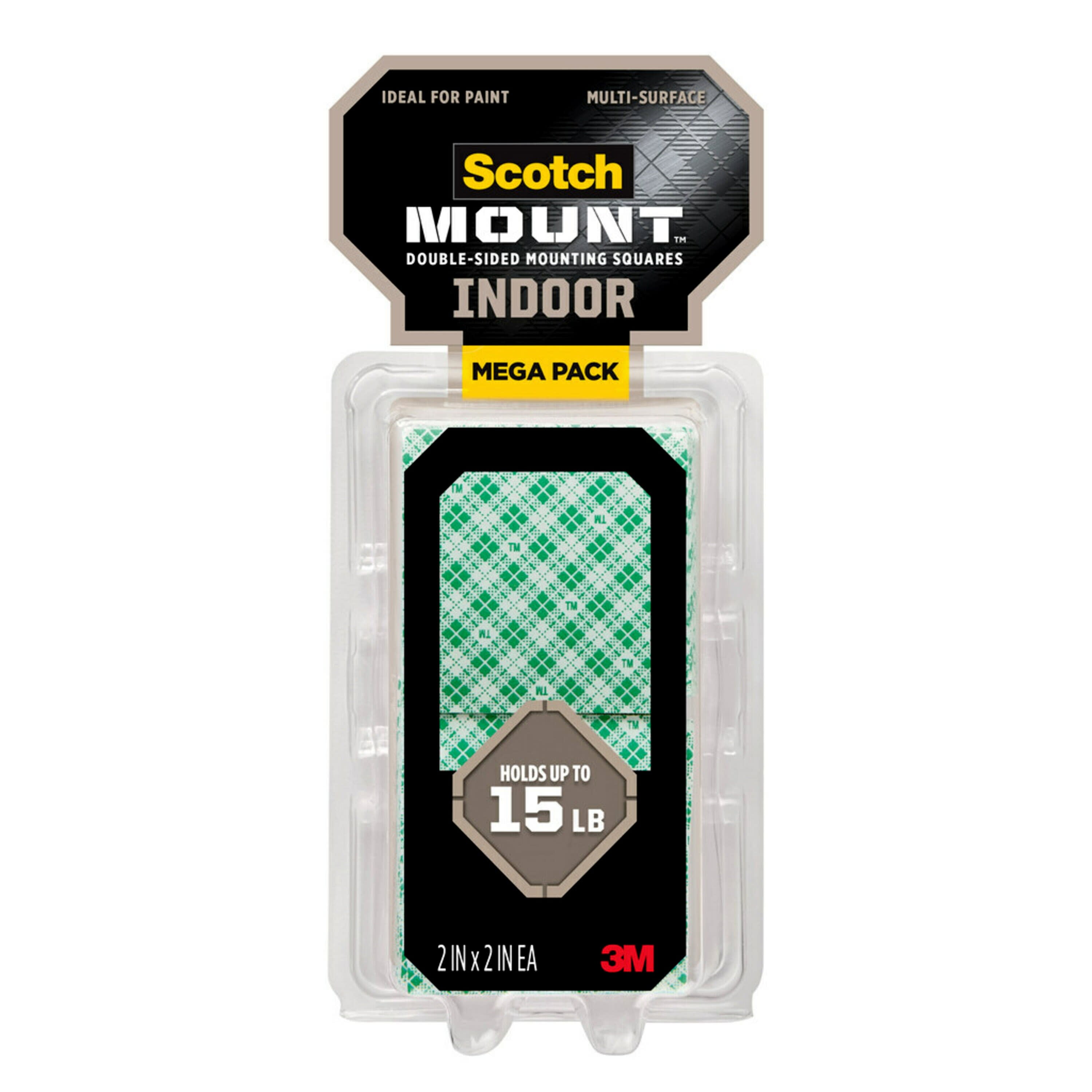 Scotch Permanent High-Density Foam Mounting Tape, Pre-Cut Squares, 2 x 2, White, 60/Pack