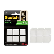 Scotch Indoor Fasteners, Holds 3 lbs., White, 7/8" x 7/8", 12 Sets