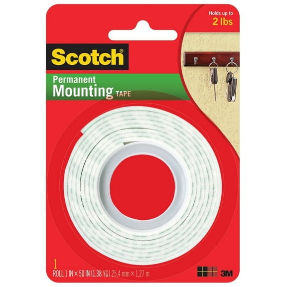 Scotch Indoor Mounting Tape, Heavy Duty 1'' x 50'' 1 ea (Pack of 2)