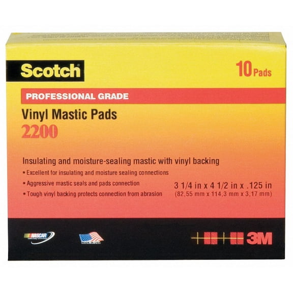 Scotch Insulating Elec Tape,3.25 inx4.5 in,PK10 2200-3-1/4X4-1/2IN