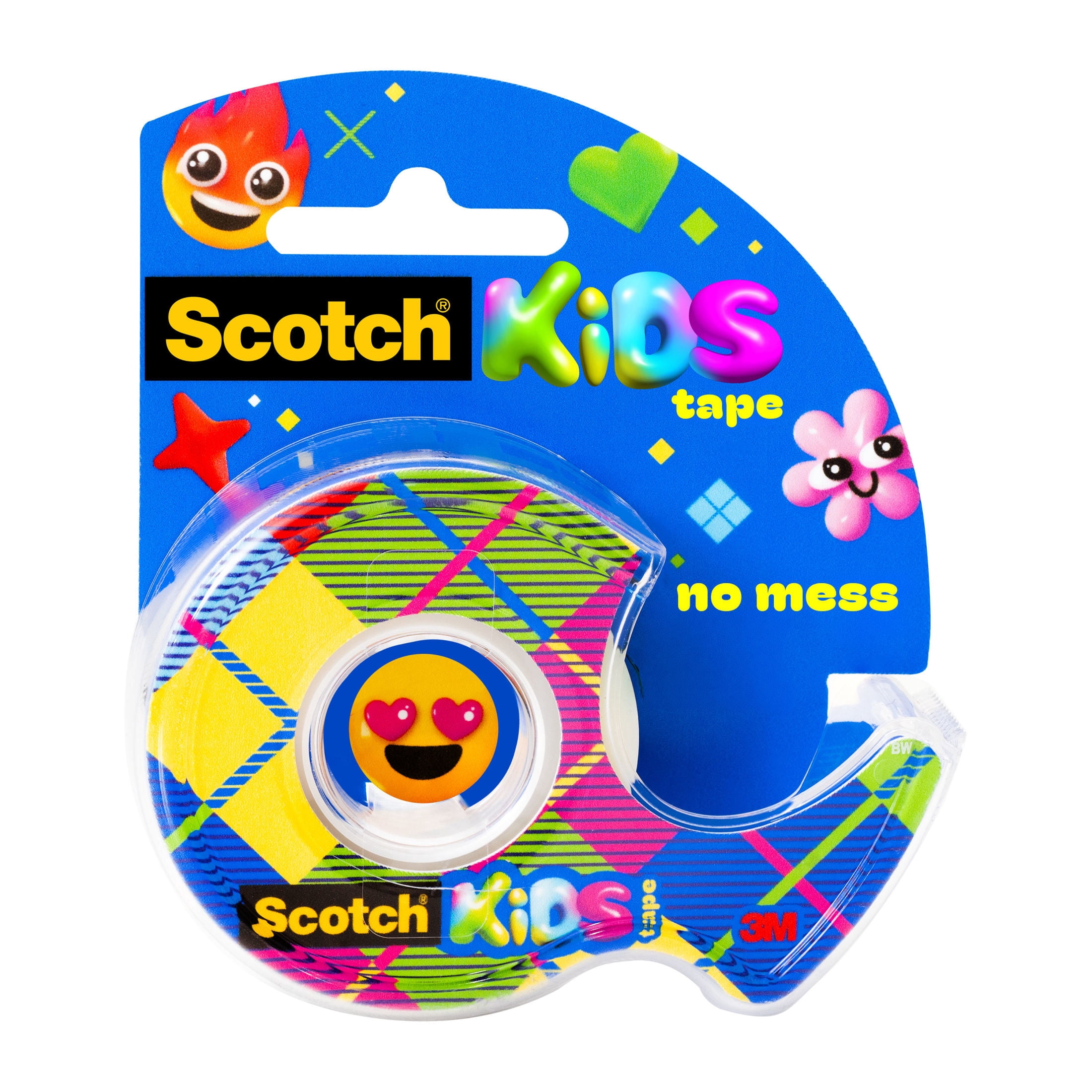 Scotch Kids Tape Dispenser, Invisible, Kid Approved No Mess Fun, 3/4 in x 650 in,  1 Tape Roll with Dispenser