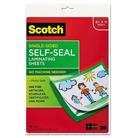 Scotch LS854SS10 Self-Sealing Laminating Sheets, 6.0 mil, 9 x 12 (Pack of 10)