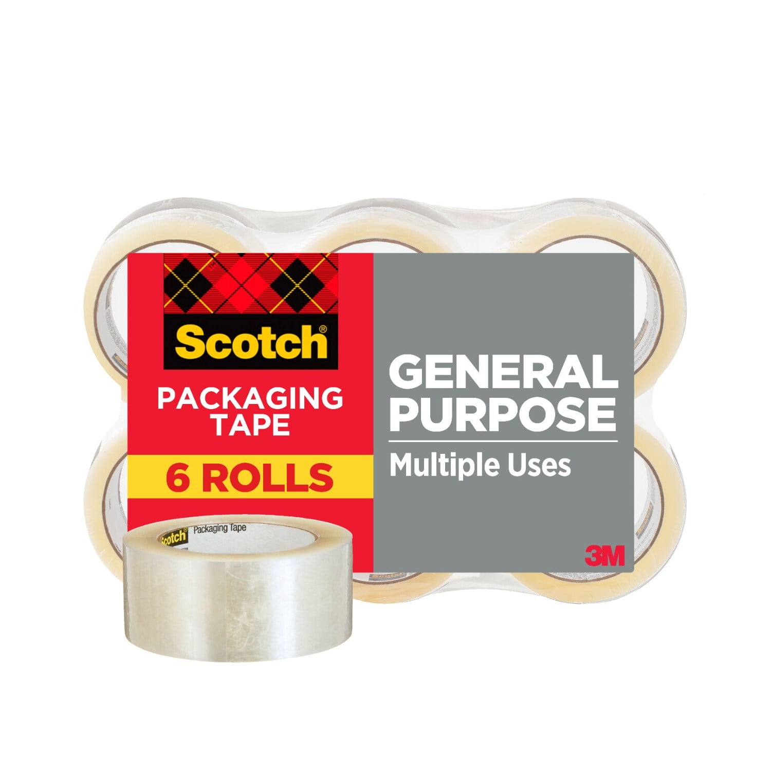 Scotch Heavy Duty Packaging Tape, 1.88 in x 60.15 yd, 6 Pack