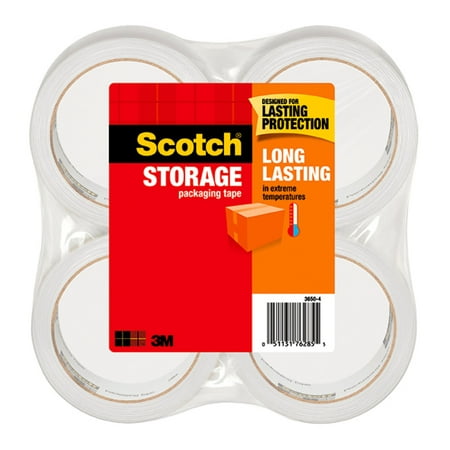 Scotch Long Lasting Storage Packaging Tape, 1.88 in x 54.6 yd, 4 Rolls