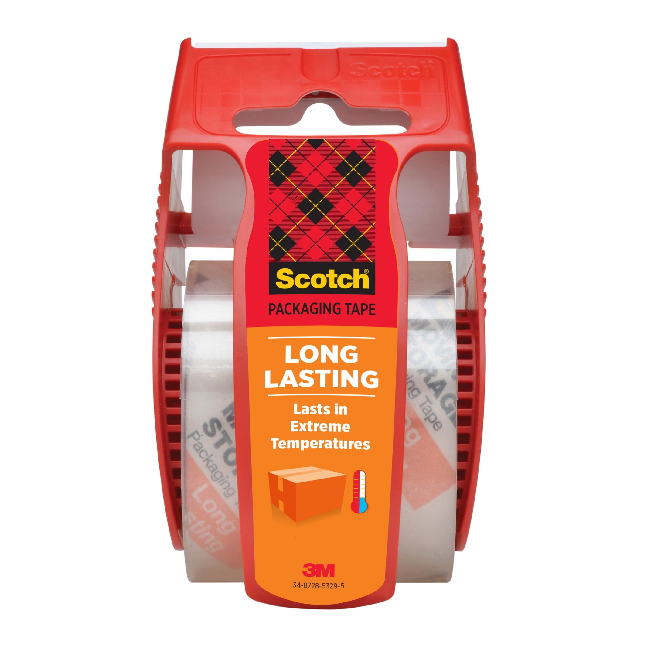 Scotch Long Lasting Storage Packing Tape, Clear, 1.88 in x 27.7 yds, 1 Roll with Dispenser