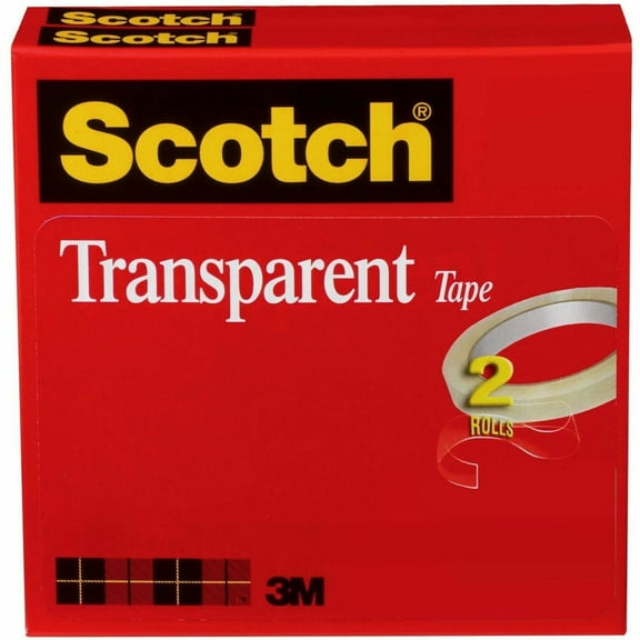 Scotch, MMM6002P1272, Transparent Tape - 1/2"W, 2 / Pack, Clear