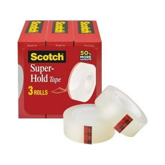Scotch, MMM700K3, Super-Hold Tape, 3 / Pack, Clear