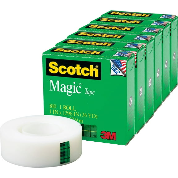 Scotch, MMM81011296PK, Magic Tape, 6 / Pack, Clear