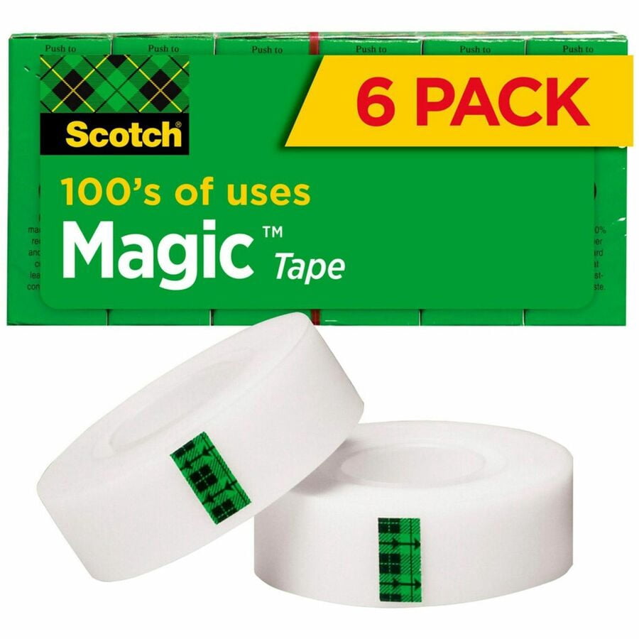 Scotch, MMM810K6BD, 3/4"W Magic Tape, 12 / Bundle, Transparent