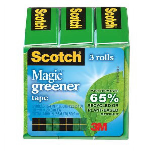 Scotch Magic Greener Tape 812S3, 3/4 in x 800 in (19 mm x 20,3 m) 3 Pack