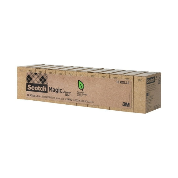 Scotch Magic Greener Tape Refills, 3/4 in. x 900 in., 12 Boxes/Pack