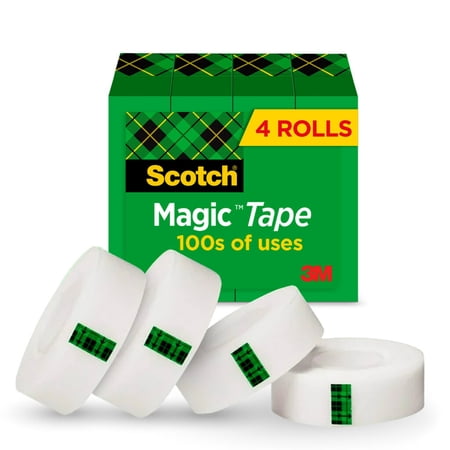 Scotch® Magic™ 810 Tape, 3/4" x 1,000", Clear, Pack Of 4 Rolls