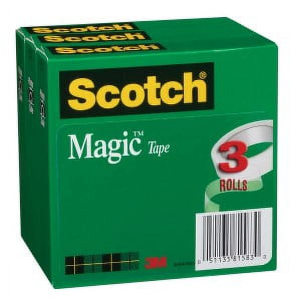 Scotch Magic Invisible Tape 810-3PK, 3/4 in x 36 yd x 0 in (19 mm x 32,9 m) 3 Pack