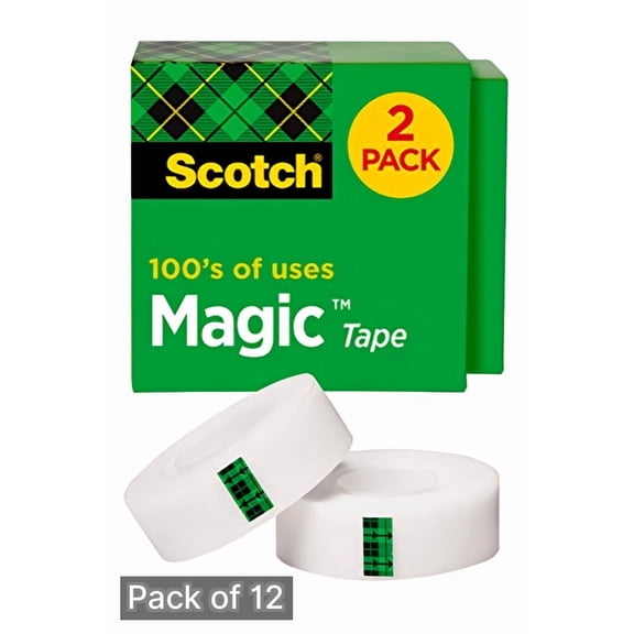 Scotch Magic Tape, Versatile, 3/4 x 1000-inch Refills (Pack of 12)