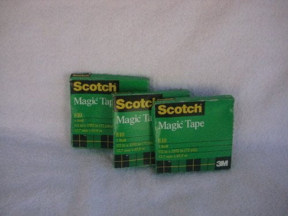 Scotch Magic Office Tape, 1/2" x 72 yards, 3" Core, Clear, 1 Roll Inside Each Pack 3 pack