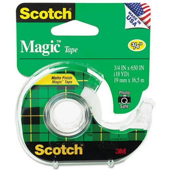 Scotch : Magic Office Tape with Refillable Dispenser, 3/4" x 650", Clear