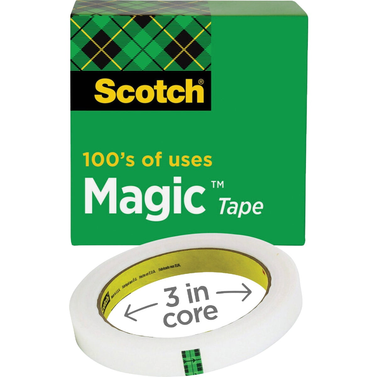 Scotch Magic Tape, 2 Rolls, Numerous Applications, Invisible, Engineered for Repairing, 1/2 x 2592 Inches, Boxed