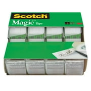 Scotch Magic Tape, Clear, 3/4 in. x 300 in., 4 Dispensers
