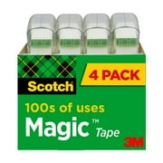 Scotch Magic Tape, Clear, 3/4 in. x 300 in., 4 Dispensers
