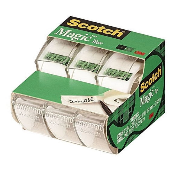 Scotch Magic Tape, 3/4 x 300 Inches, (3105) - 12 Rolls
