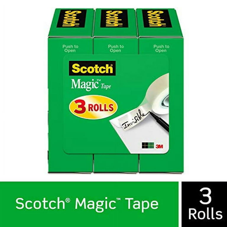 Scotch Magic Tape, 3 Rolls, Numerous Applications, Invisible, Engineered  for Repairing, 3/4 x 1000 Inches, Boxed (810K3)