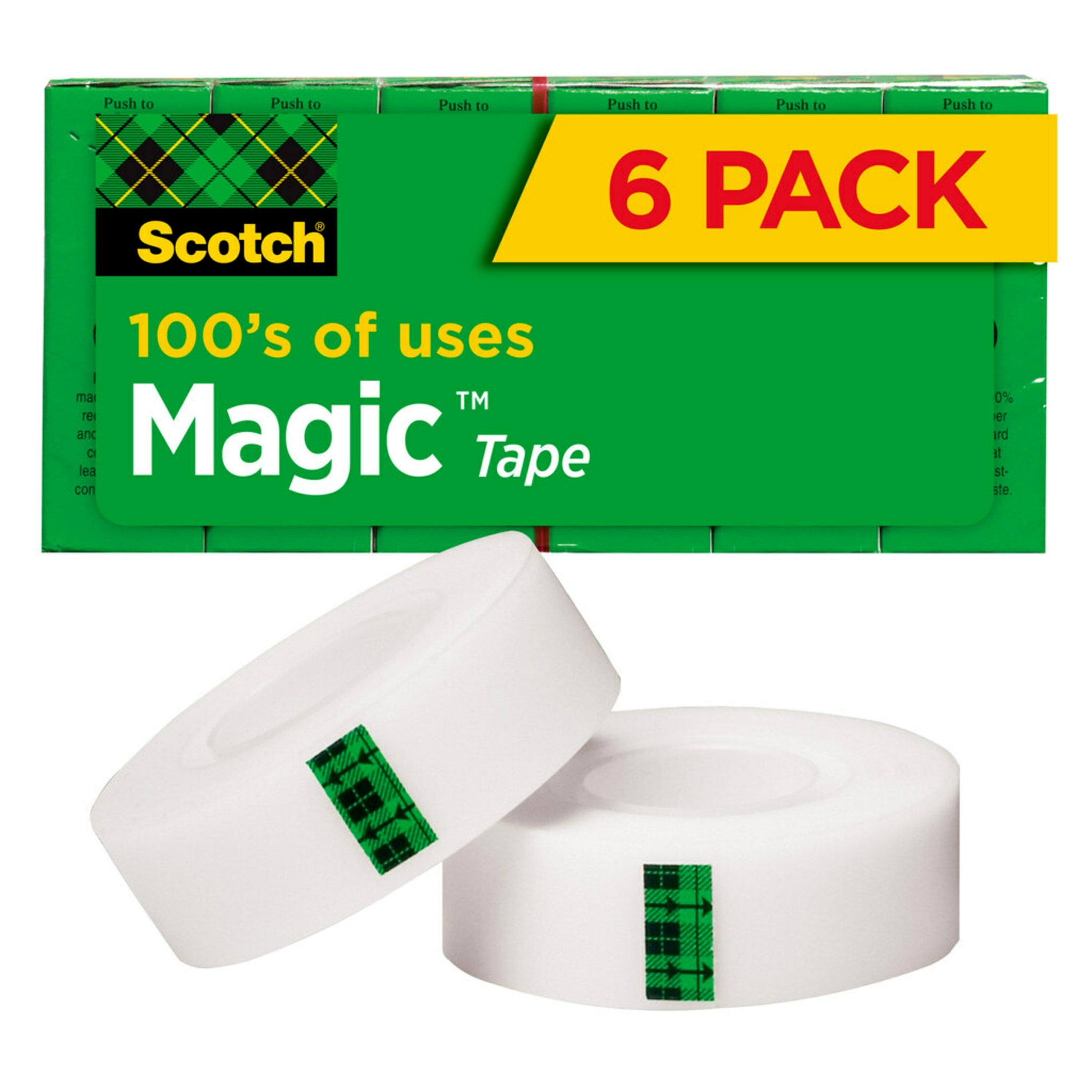 Scotch Magic Tape, 3/4 in. x 1,000 in. per Roll, 6