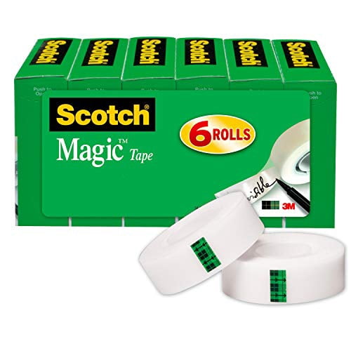 Scotch Magic Tape, 6 Rolls, Numerous Applications, Invisible, Engineered for Repairing, 3/4 x 1000 Inches, Boxed (810K6)