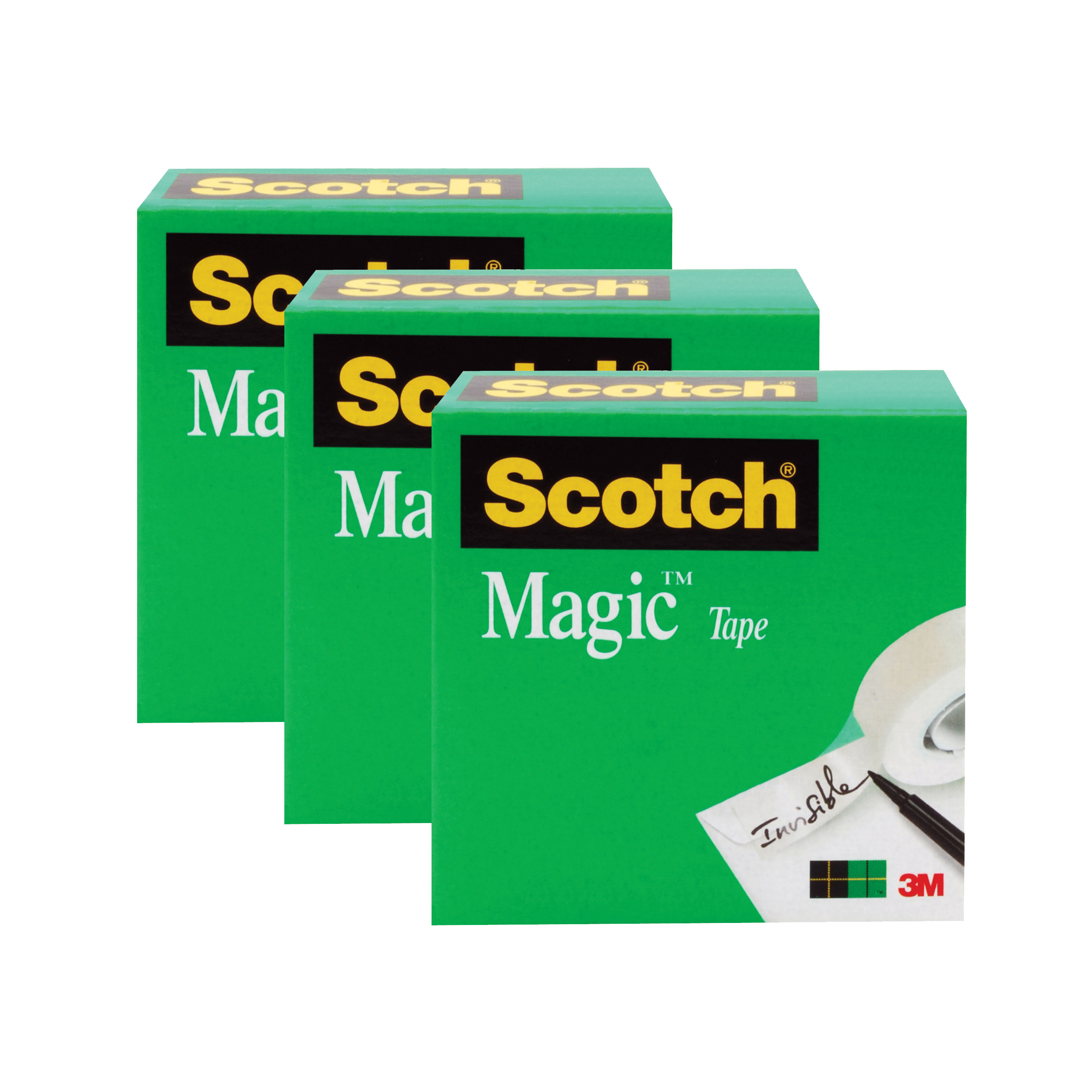 Scotch Magic Tape 810-72-3PK, 1 in x 2592 in, 3-Pack