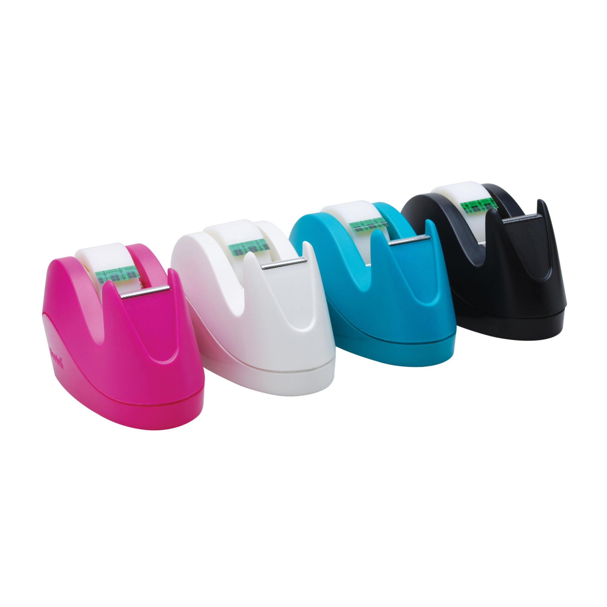 Black and White Magic Tape Dispenser with 3/4 x 350 Inch Roll