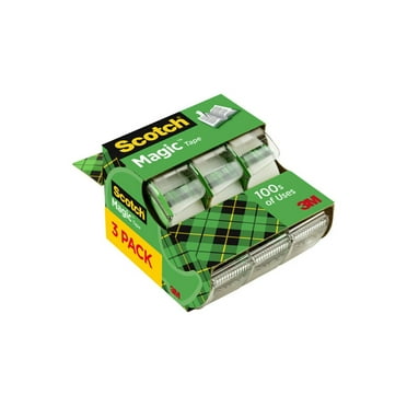 Scotch Magic Tape Dispenser, Clear, ¾ in. x 325 in., 3 Dispenser