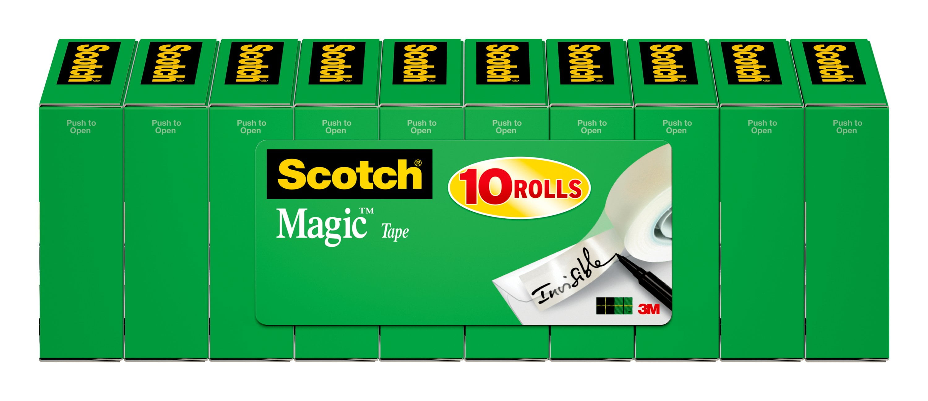 Scotch Magic Tape, Invisible, 10 Tape Rolls