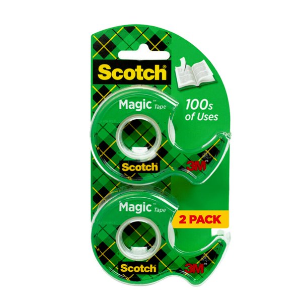 Scotch Magic Tape Dispensers, 3/4 in. x 600 in., 2 Dispensers/Pack