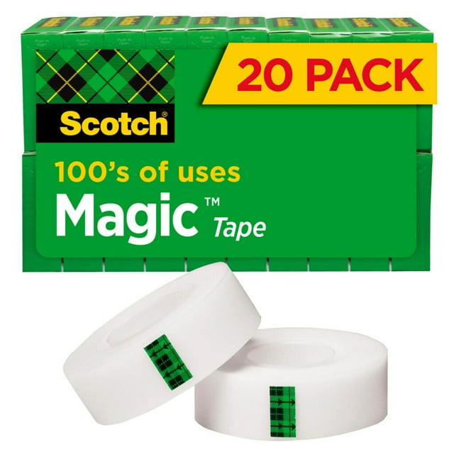 Scotch Magic Tape, Invisible, 20 Tape Rolls