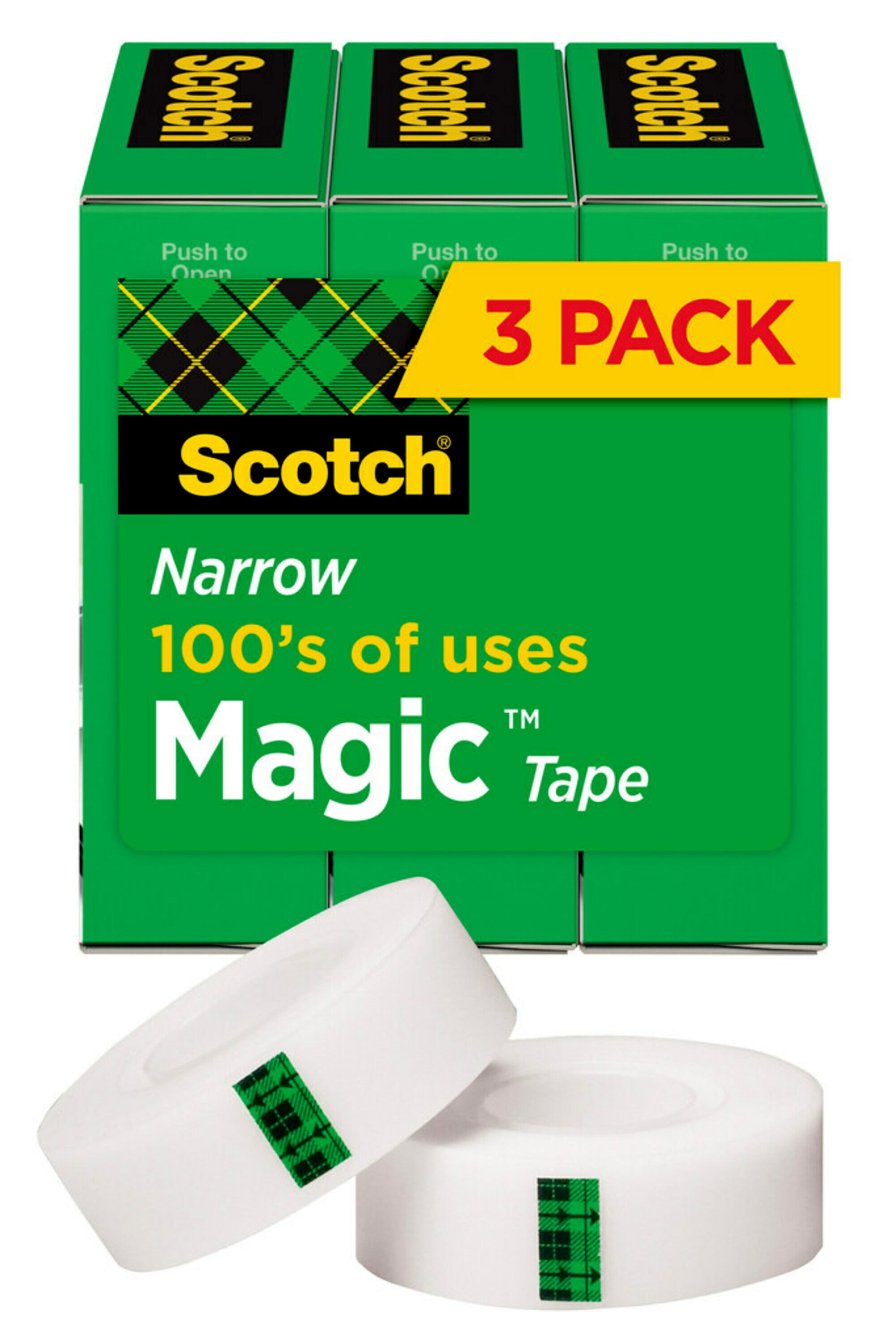  Scotch Magic Tape, Refill Pack, 3 Rolls, 19 mm x 25 m -  General Purpose Sticky Tape for Document Repair, Labelling & Sealing :  Office Products