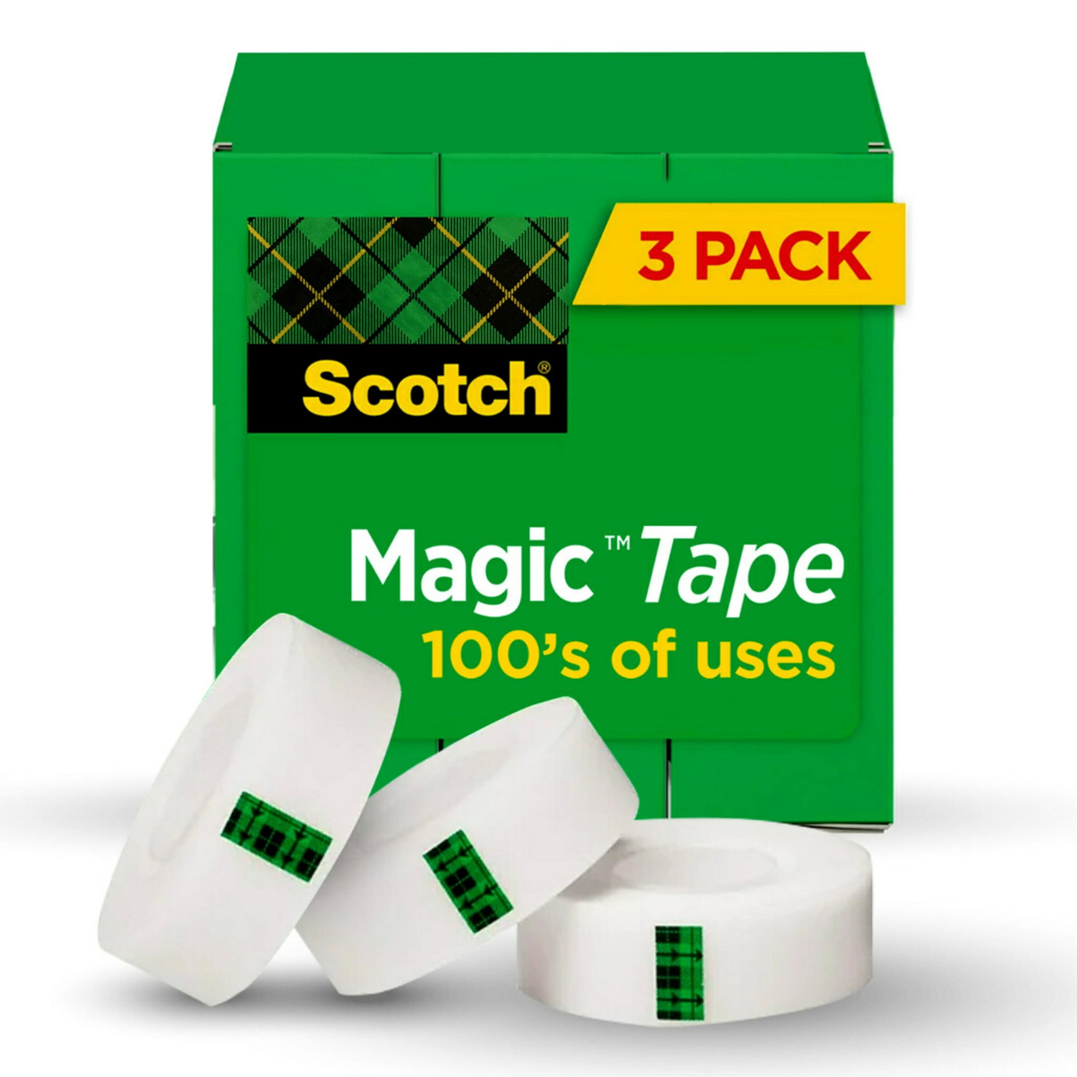 Walmart exclusive discounts  Scotch Magic Tape, Transparent Clear, 3 Invisible Tape Rolls