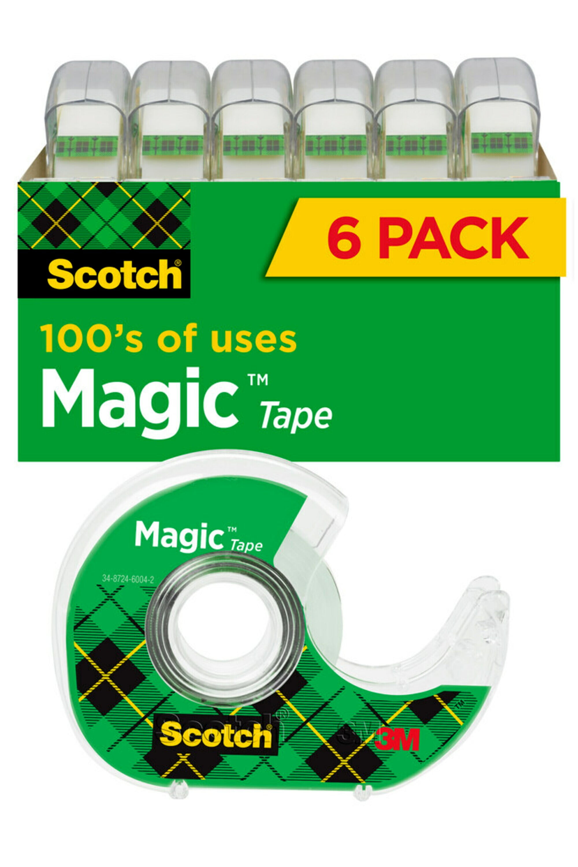 Pack dévidoir lourd C18 + 6 rubans Scotch Magic invisible sur
