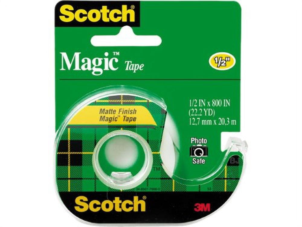 Scotch Magic Tape Narrow 1/2-inch x 800-inches (Pack of 6)