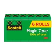 Scotch Magic Tape Refills, Clear, 3/4 in x 800 in, 6 Refills