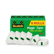 Scotch Magic Tape Refills, Clear, 3/4 in x 800 in, 6 Refills